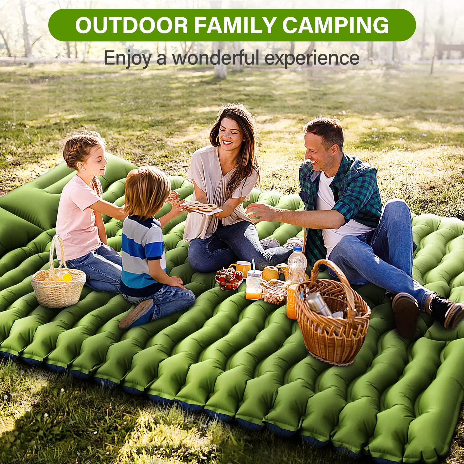 WESTTUNE Inflatable Mattress 4" Thick for 2 Person with Pillow Built-in Foot Pump Double Sleeping Pad for Backpacking Hiking - Image 6