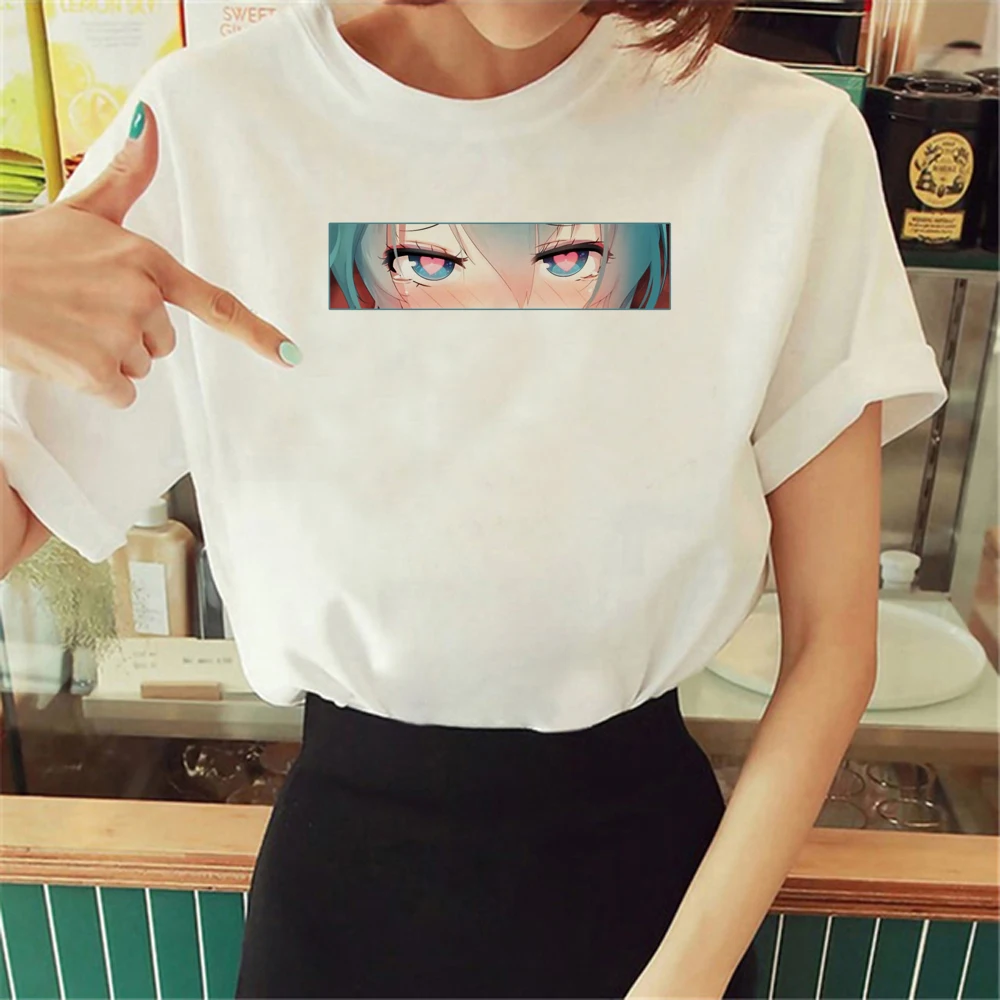 

Anime Eyes t shirt women streetwear Japanese t shirt girl graphic clothing