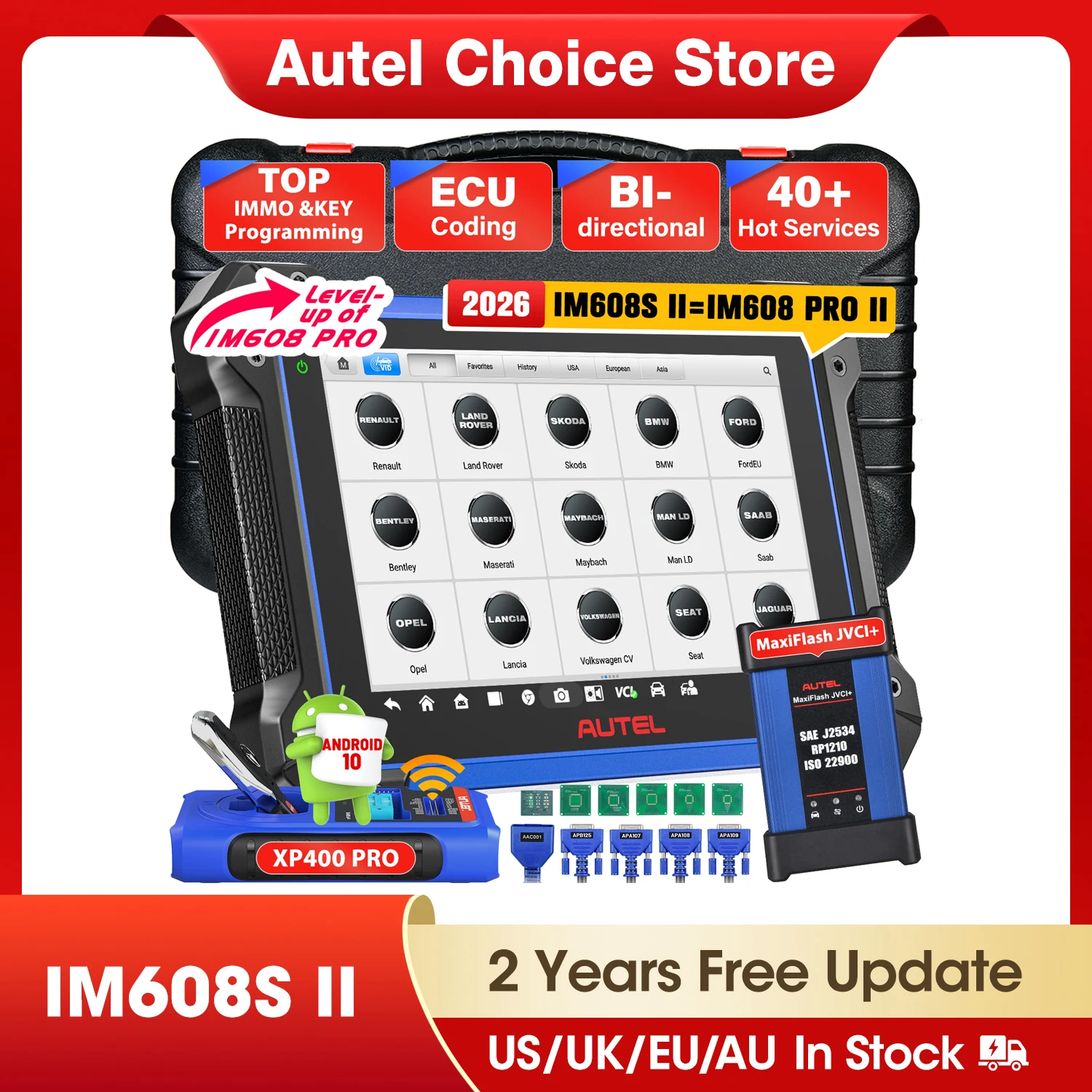 Autel IM608S II XP400PRO Key Programmer OBD2 Automotive Scanner IMMO Key Programming Diagnostic Tools Updated of IM608 IM508S