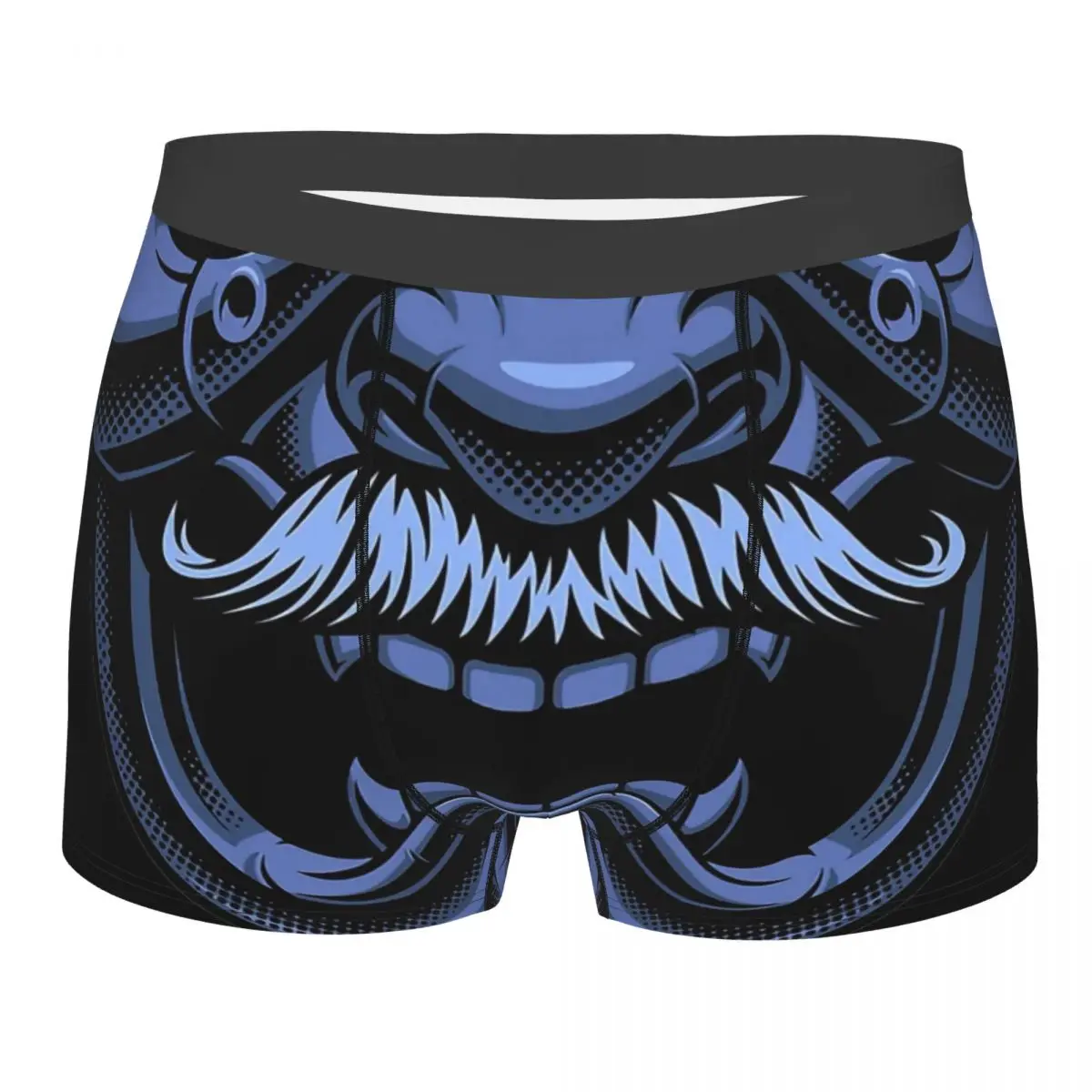 Blue Samurai Mask Of The Avenging Lord Mask N Underpants Breathbale Panties Male Underwear Print Shorts Boxer Briefs