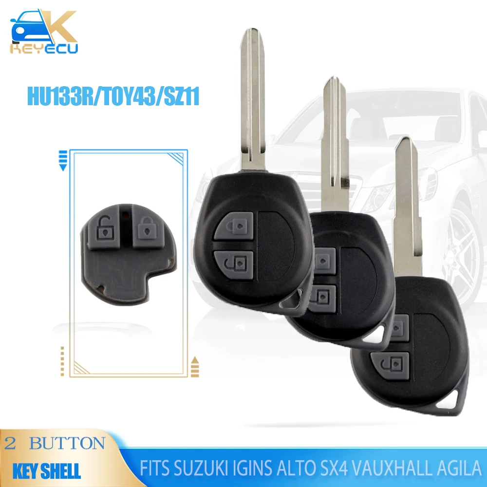 

KEYECU 2 Button Remote Car Key Shell Case for Suzuki Swift SX4 Liana Aerio Vitara Jimny HU133R/TOY43/SZ11R