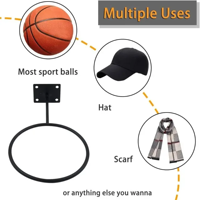 Multi-purpose Football Display Shelf Ball Holder Wall Mounted Basketball Storage Rack Iron Space Saving Living Room Decoration 2