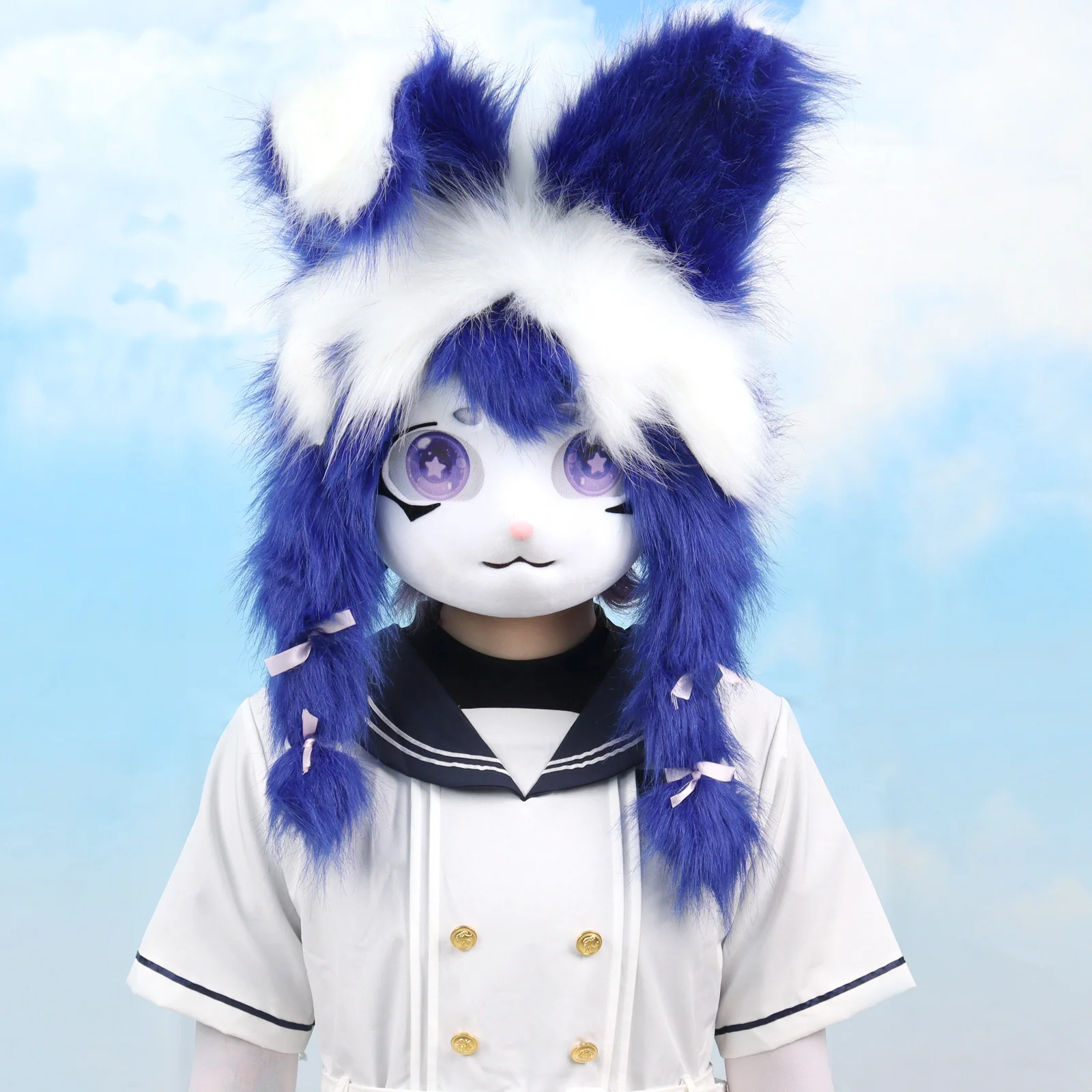 Plüsch Tier Kopf Maske Fursuit Kopfbedeckung Pelzigen Cosplay Maskerade Kostüm Zubehör – Detail 6