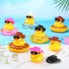 12/24/36 Set Cowboy Rubber Duck Mini Rubber Duckies with Mini Cowboy Hat Swim Circle Sunglasses for Bathtub Toys Car Dashboard 4