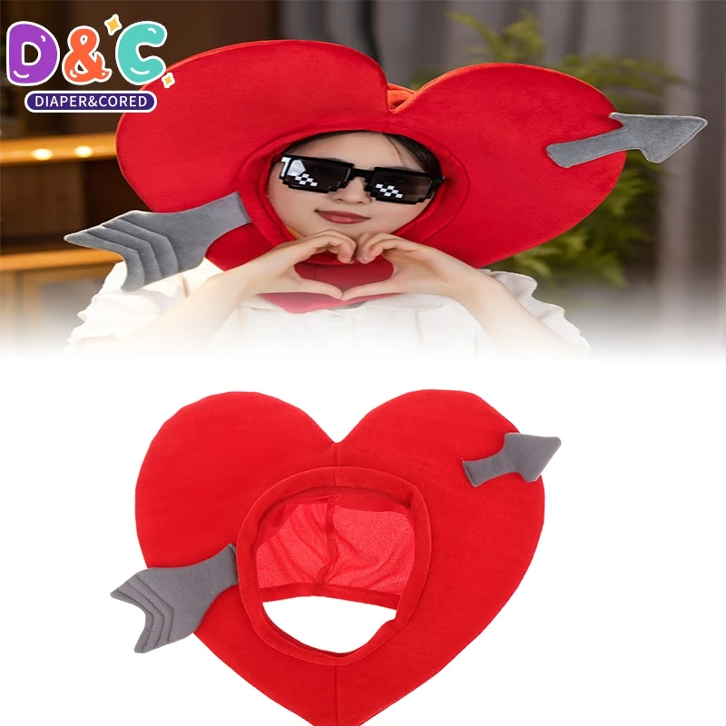 Funny Plush Hat Cartoon Love Cupid&rsquo;s Arrow Warm Hat Creative Novelty Caps Party Cosplay Props Valentine's Day Confession Prop
