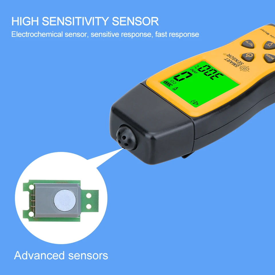 AS8700A Handheld Carbon Monoxide Detector 1000ppm CO Meter LCD Sound and Light A