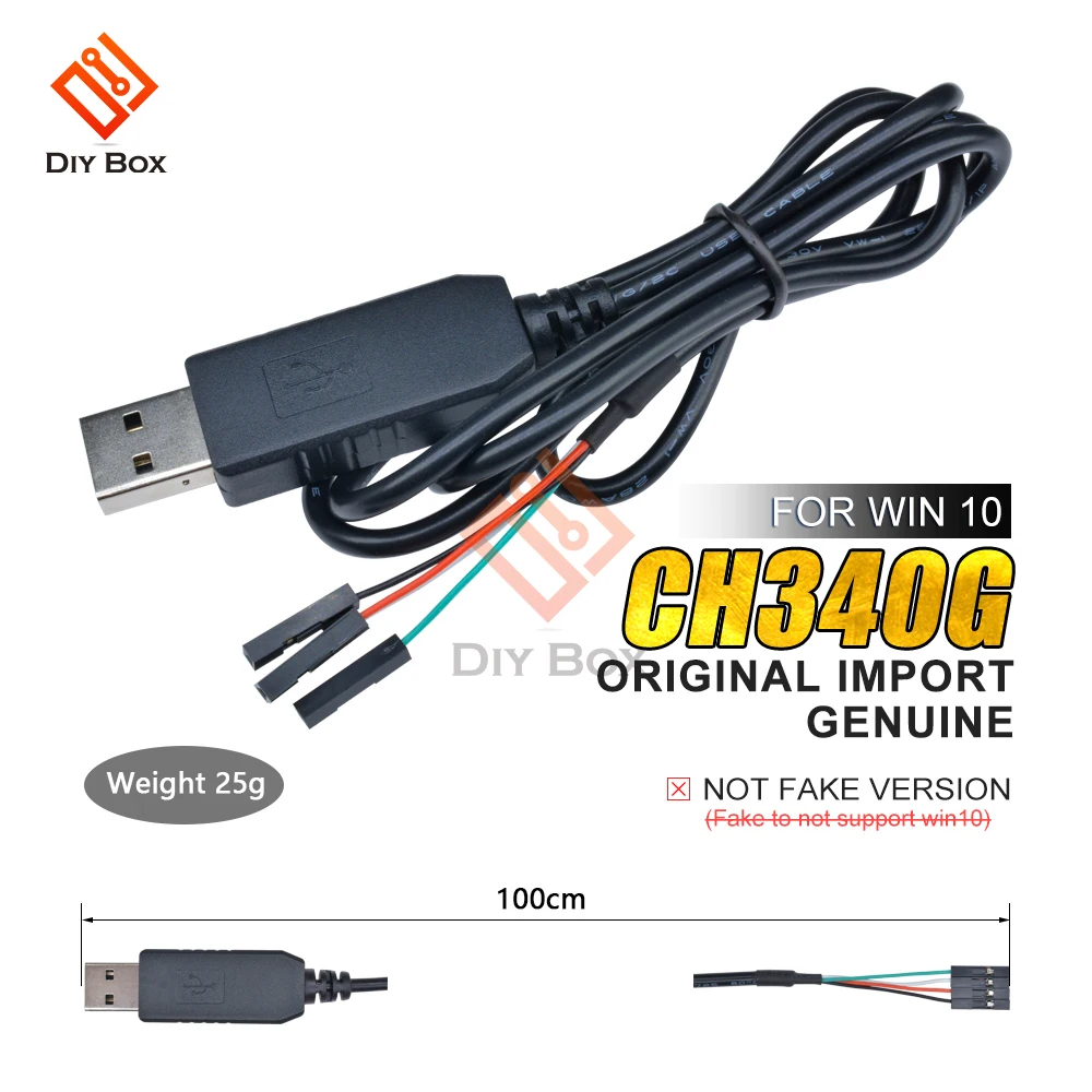 CH340G USB to RS232 TTL Serial Adapter Converter 4 Pin Female Socket for Arduino for Raspberry Pi Win7 WIN10 Download Cable 1M