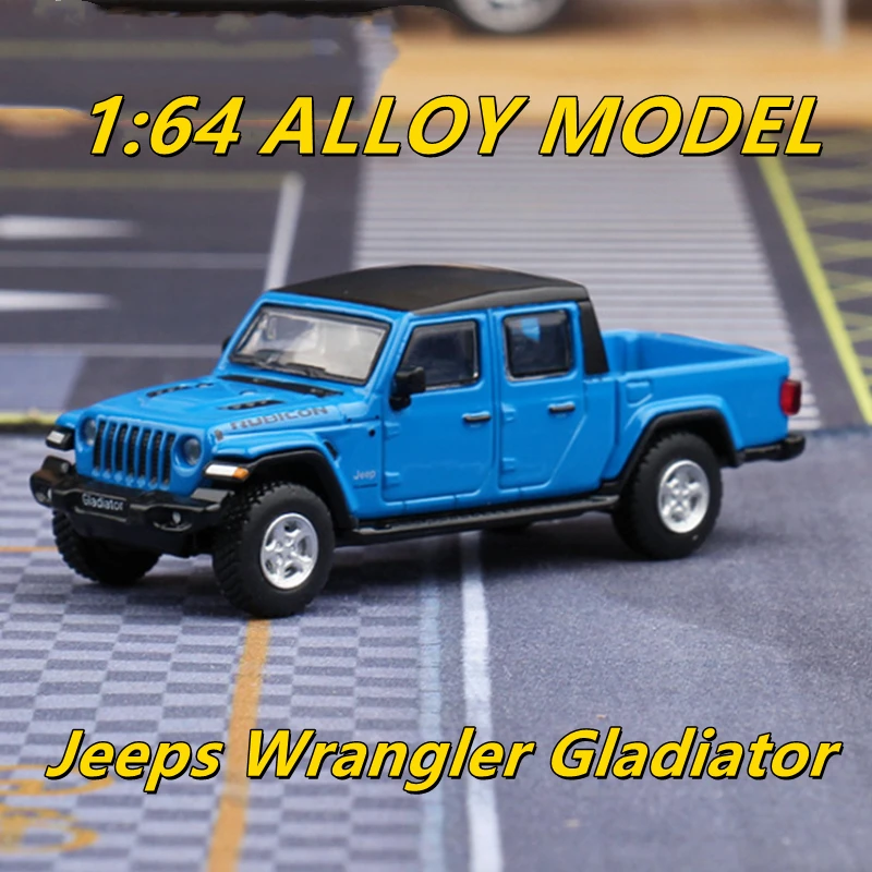 

1:64 Jeeps Wrangler Gladiator Pickup Alloy Car Model Diecasts Metal Car Body and Chassis Simulation With Retail Box Collection