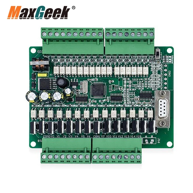 

Программируемый логический контроллер Maxgeek FX1N-30MT PLC, плата только для выхода транзистора с прямой загрузкой