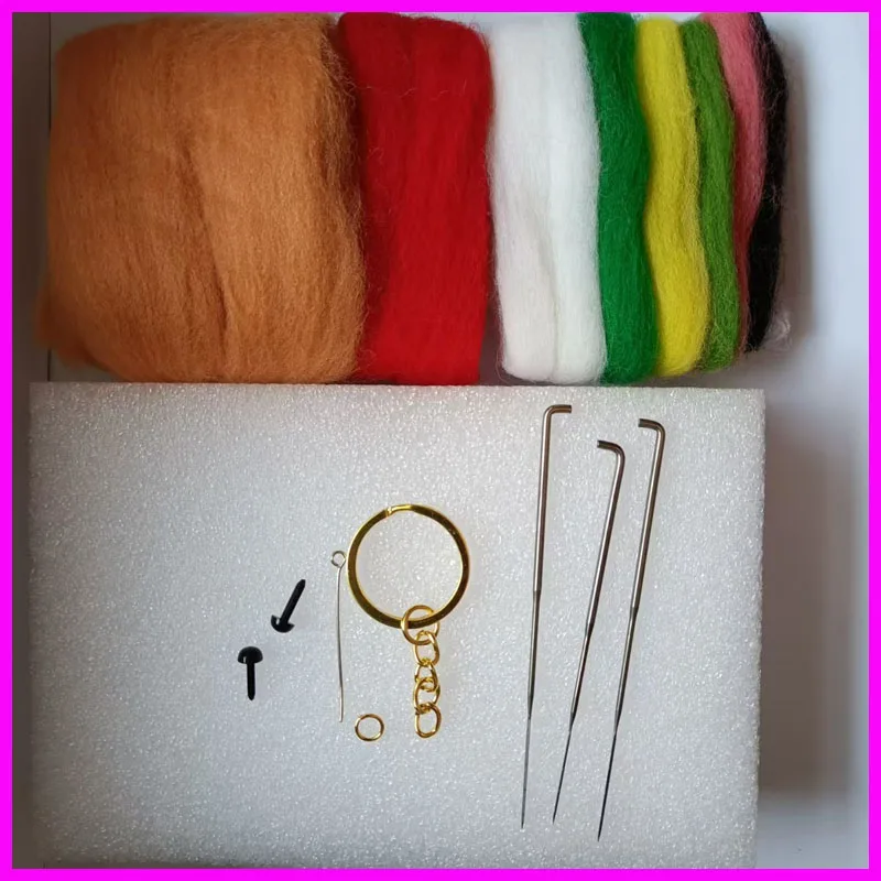 Christmas Shiba Inu needle felted wool kit,merino wool to felting,wool fiber for felting,felt for needle felting set