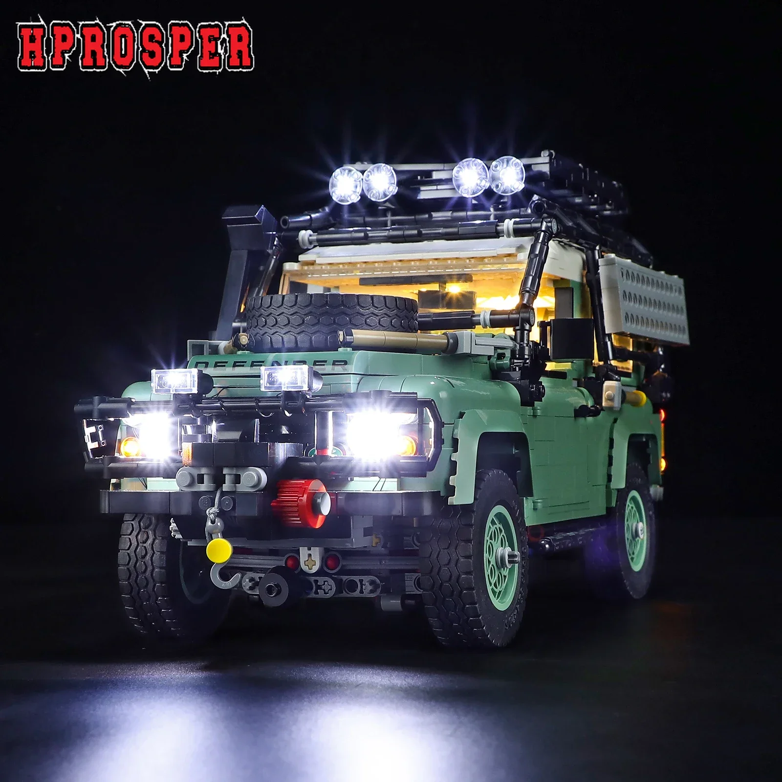 Hprosper Led Light Per 10317 Land Rover Classic Defender 90 Lampada Decorativa Con Scatola Batteria (Non Includere Blocchi Lego)