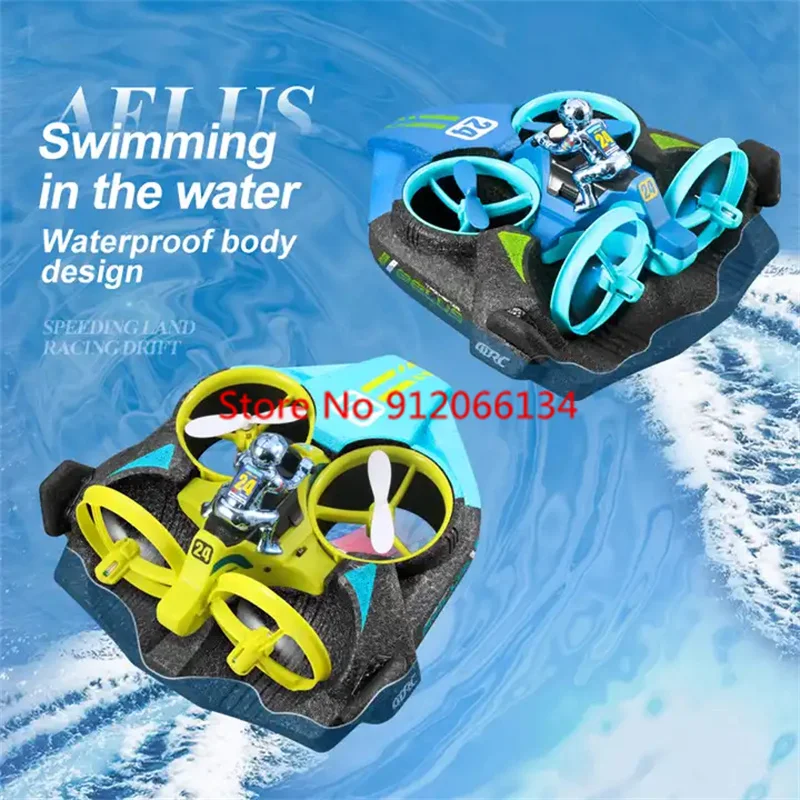 In RC Drone Hovercraft Air Flight/Land/Water Driving