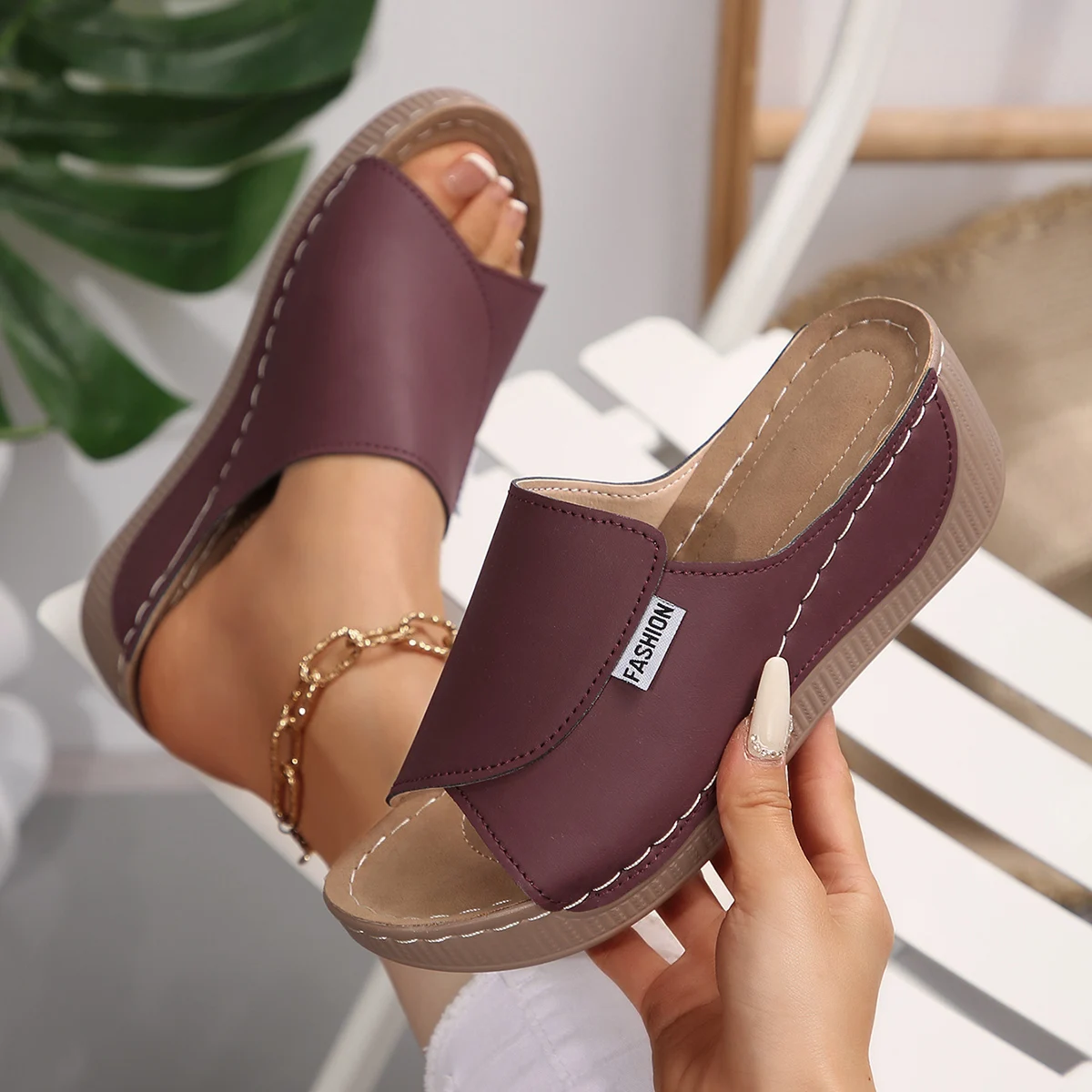 Women’s Wedge Summer Slippers 6