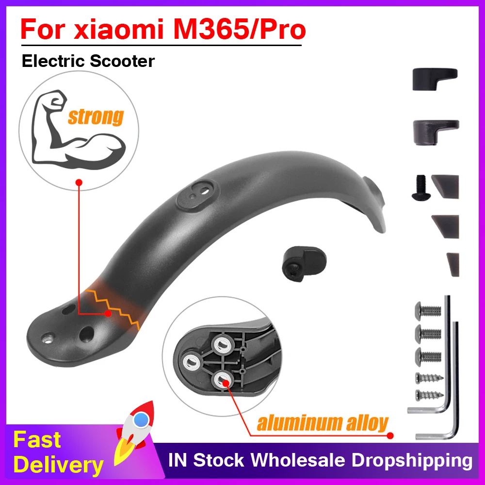 Scooter durável Mudguard para Xiaomi Mijia M365 M187 Pro, Scooter elétrico pneu respingo Fender com lanterna traseira, guarda traseira, novo