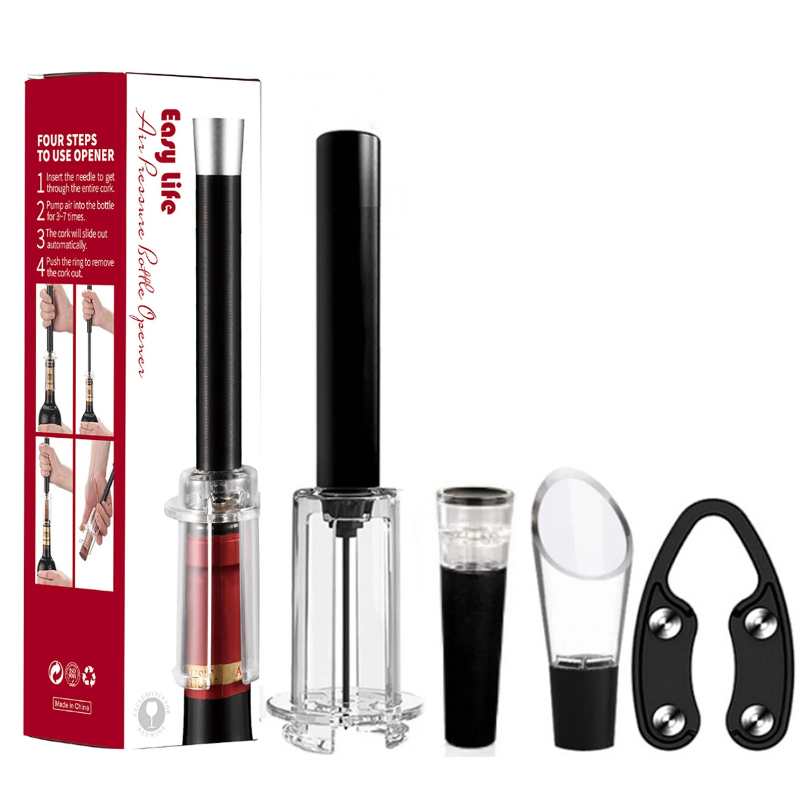 Portable Air Pump Wine Opener Wine Pump Bottle Corkscrew Opener Tools Accessories Pressure Home Kitchen Accessories bottle opener wine opener