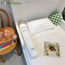 Almohada de oso de dibujos animados para niños, cojín para cuna anticolisión, cómoda, de algodón puro, lavable