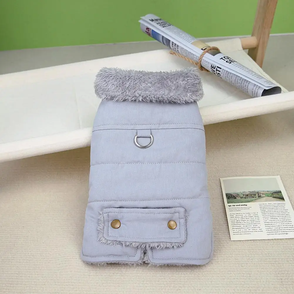 

Winter Pet Clothing Stylish Pet Cotton Coat with Button Closure Traction Ring for Warm Winter Comfort Dog Cat Outerwear Dog