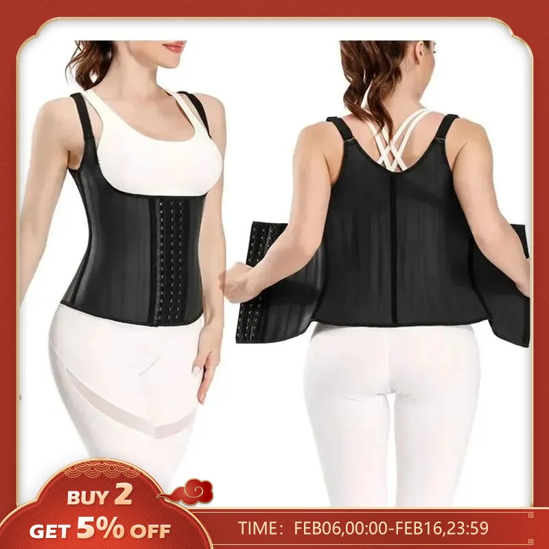 WomenLatexWaistTrainerBindersShapersShapewearUnderbustCorset