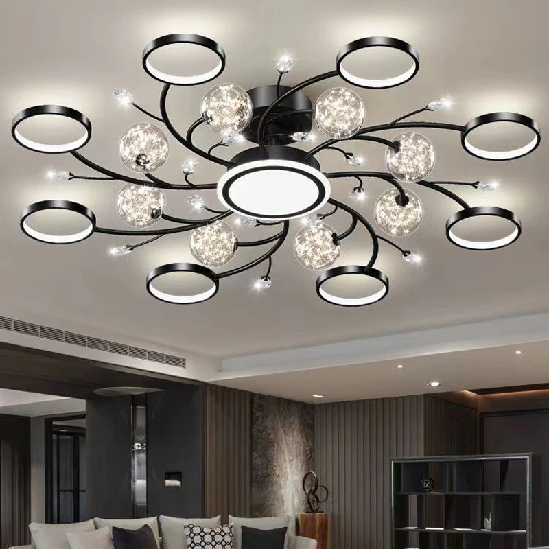 

Atmosphere Crystal Chandeliers Modern Restaurant Bedroom Study Ceiling Lamps Nordic Hotel Living Room Decor LED Chandelier Light