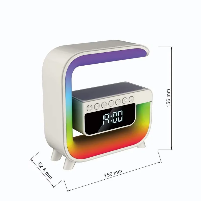 미니 무선 충전 블루투스 스피커, 휴대용 알람 시계, LED 테이블 시계, 책상 시계, 신제품