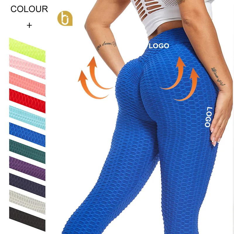 300G TikTok High Waisted  Stretchy Scrunch Butt Lifting Push Up Pocket Phone Women Fitness  Gym Pants Anti cellulite Legging