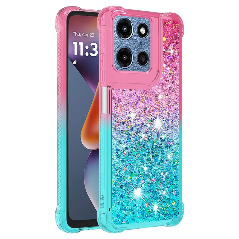 Gradient Color Quicksand Bling Phone Case - Soft Silicone Cover