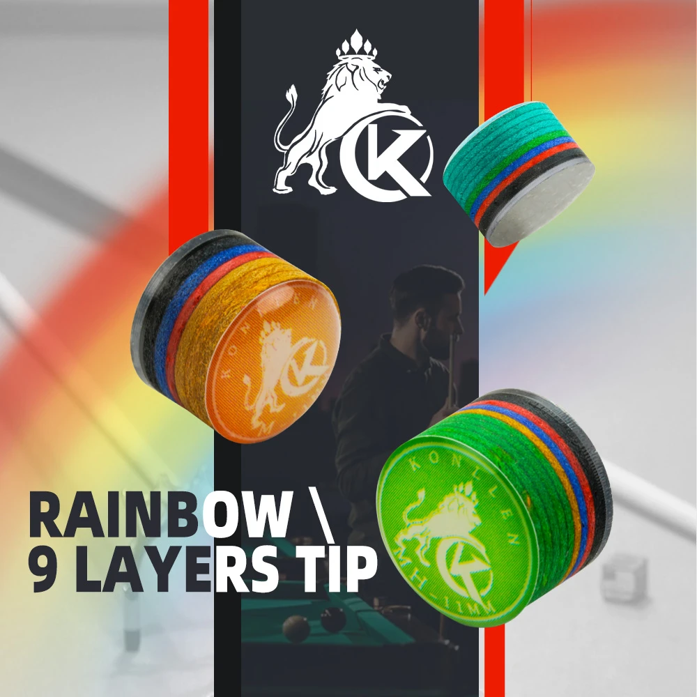 KONLLEN Cue Tips Rainbow Tips 11/14mm Multilayer Cuetips Snooker