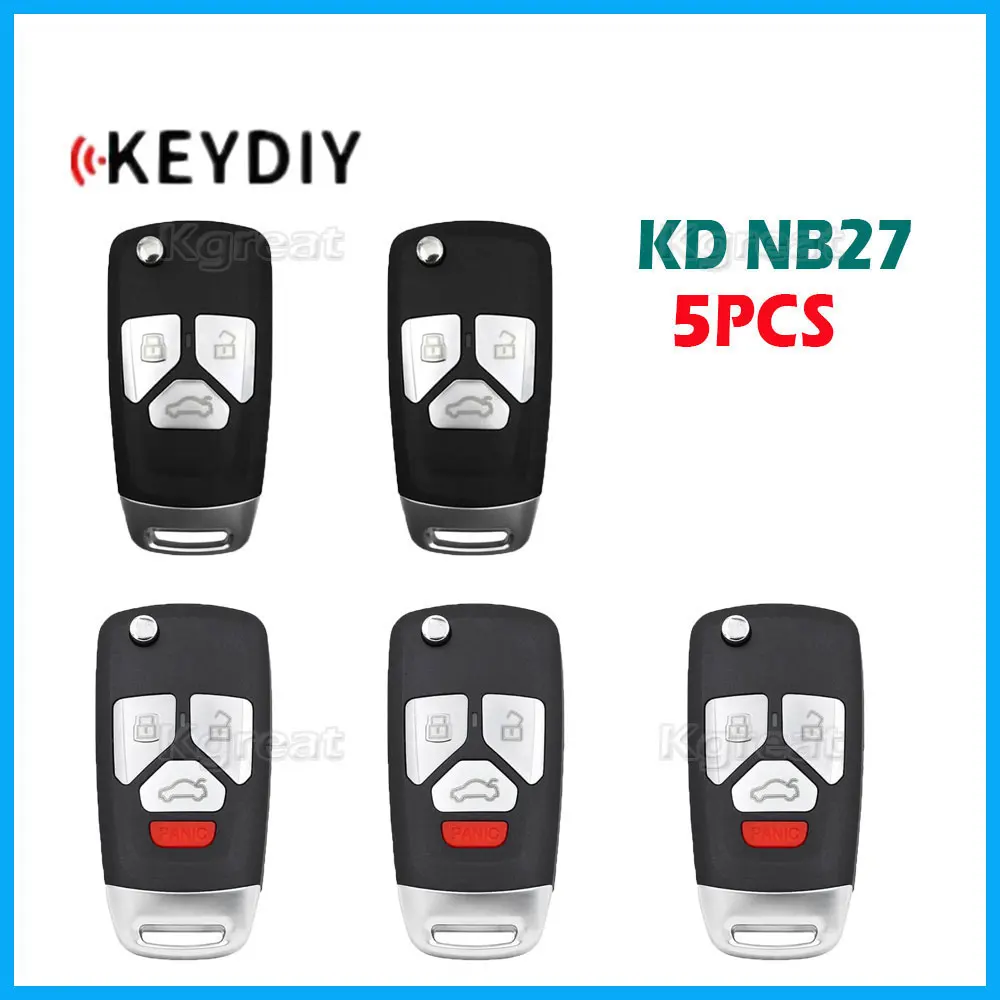 

5pcs KEYDIY KD NB27 Universial Multifunction Remote Key 3 Button Car Key for KD900/KD-X2/KD MAX/KD MINI NB Series Control Remote