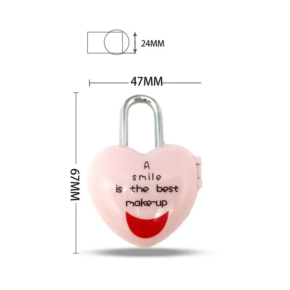 Travel Mini Dial Digits Heart Shaped Lock Code Number Password Combination Padlock Love Luggage Suitcase Metal Safety Lock