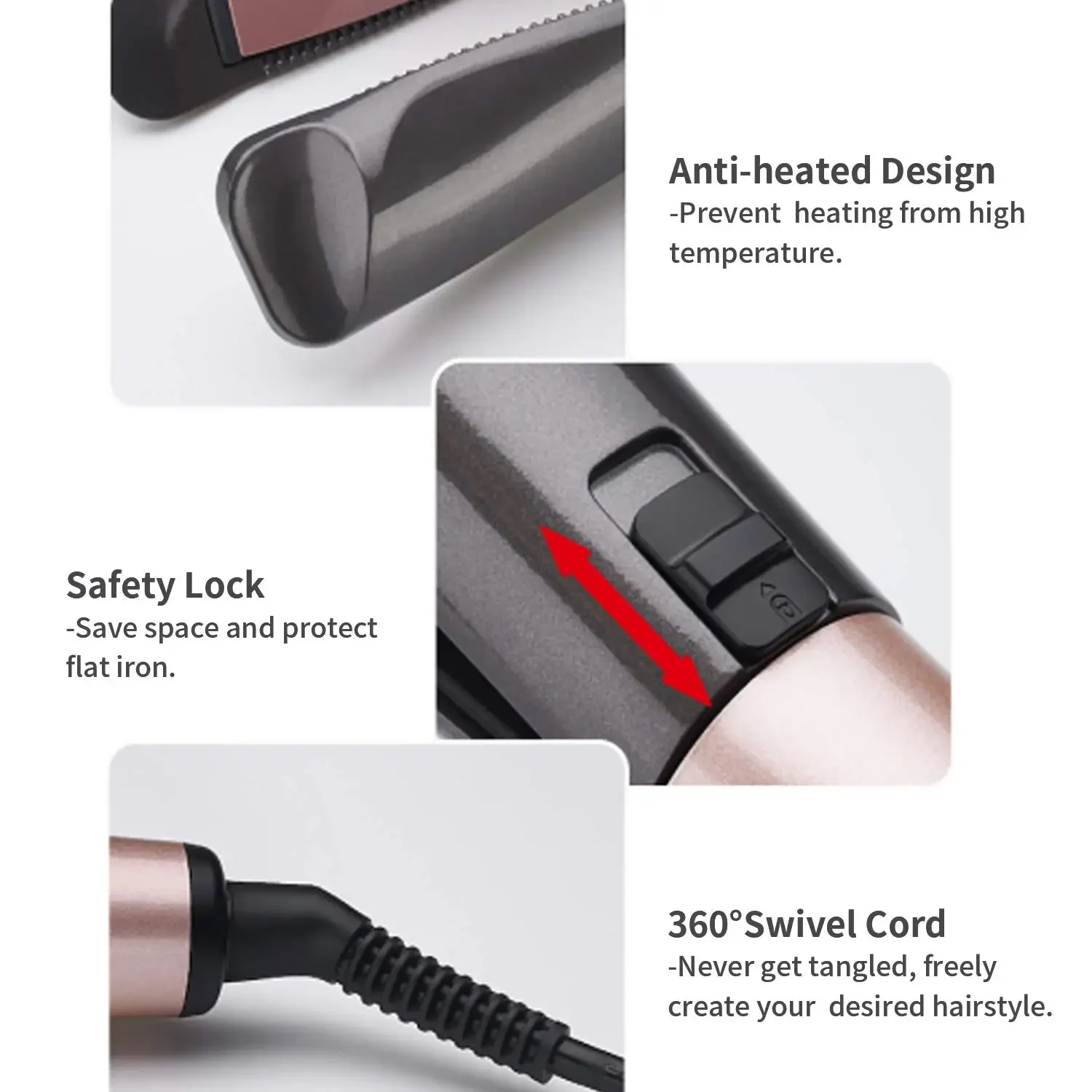 2 in 1 Hair Straightener And Curling Iron 1 Inch Dual Voltage Twist Straightening Curling Iron Fast Heating Wavy