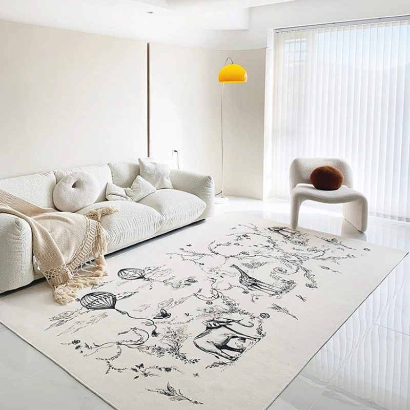 Modern Minimalist Ink Painting Carpets Art Creative Animal Living Room Large Area Carpet Bedroom Decoration Cream Rugs IG Ковер