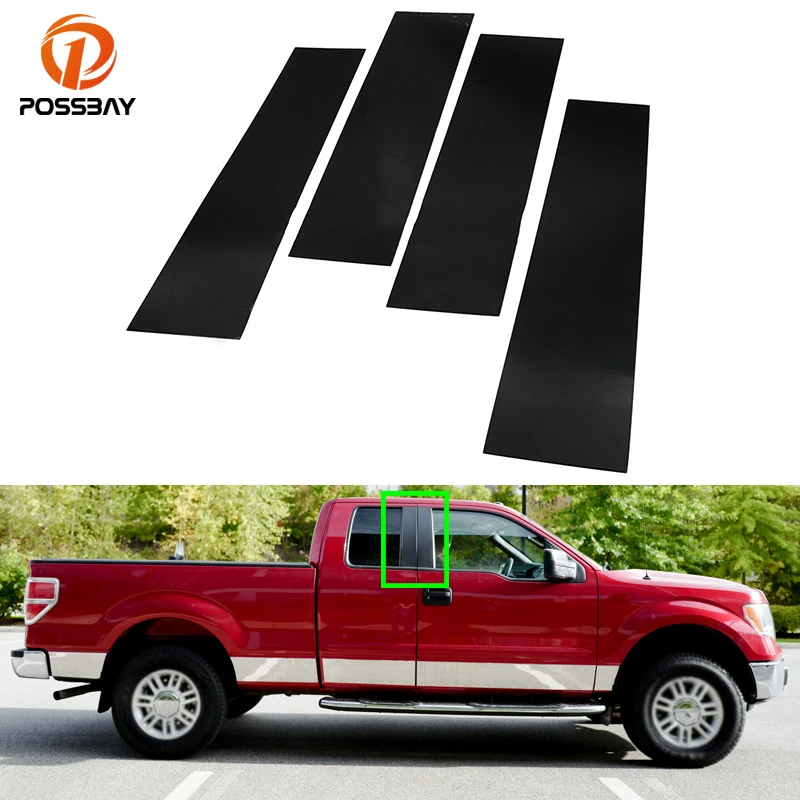 

4 шт., Автомобильные стойки для окон и дверей Ford F-150, супер кабина/расширенная кабина/супер Экипировка кабина/экипировочная кабина 2004-2014, внешняя