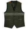 Mens Suit Brown Vest Lapel Neck Wool Waistcoat Casual Formal Double-breasted Business Slim Fit Vest Groomman For Wedding 6