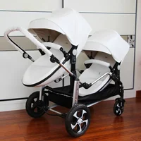 Nouveau Poussette double coquille d'œuf poussette double bidirectionnelle 2 en 1 poussette double pour enfants Double panier de couchage avec Angle réglable 1