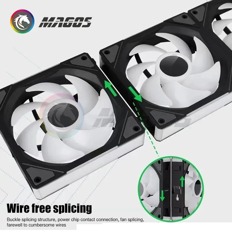 Uni-rgb Infinity Mirror Fan Argb Lamp Effect em Ventilador Cableless Forword Lâmina Reversa mb Aura Sync Silent Mute Case Cooler 120 Rgb - Imagem 5