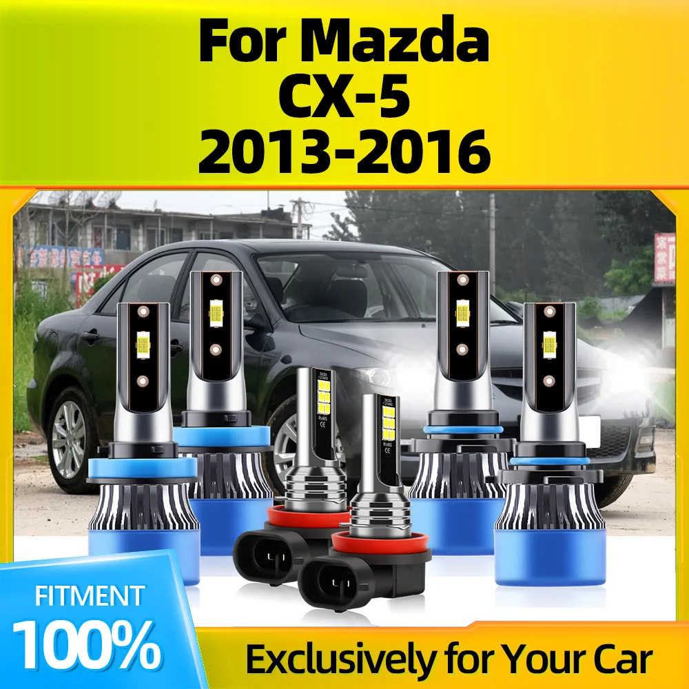 

2/6Pcs Canbus Car LED Headlight Bulbs 3570 CSP Chips H11 9005 Auto Fog Light 6000K No Error For Mazda CX-5 2013 2014 2015 2016