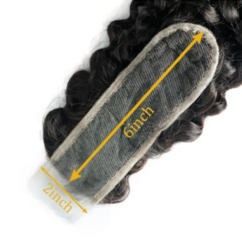 Kinky Curly 2x6 Lace Closure Human Hair For Black Women Brazilian Remy Hair Kinky Curly Transparent Lace Closure Soft and Silky