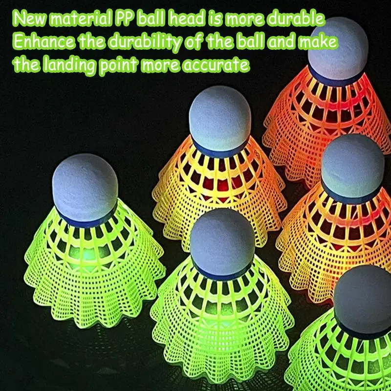 Lighting Badminton Ball Head Luminous Colorful Shuttlecock Outdoor Sports Entertainment Night Training Ball