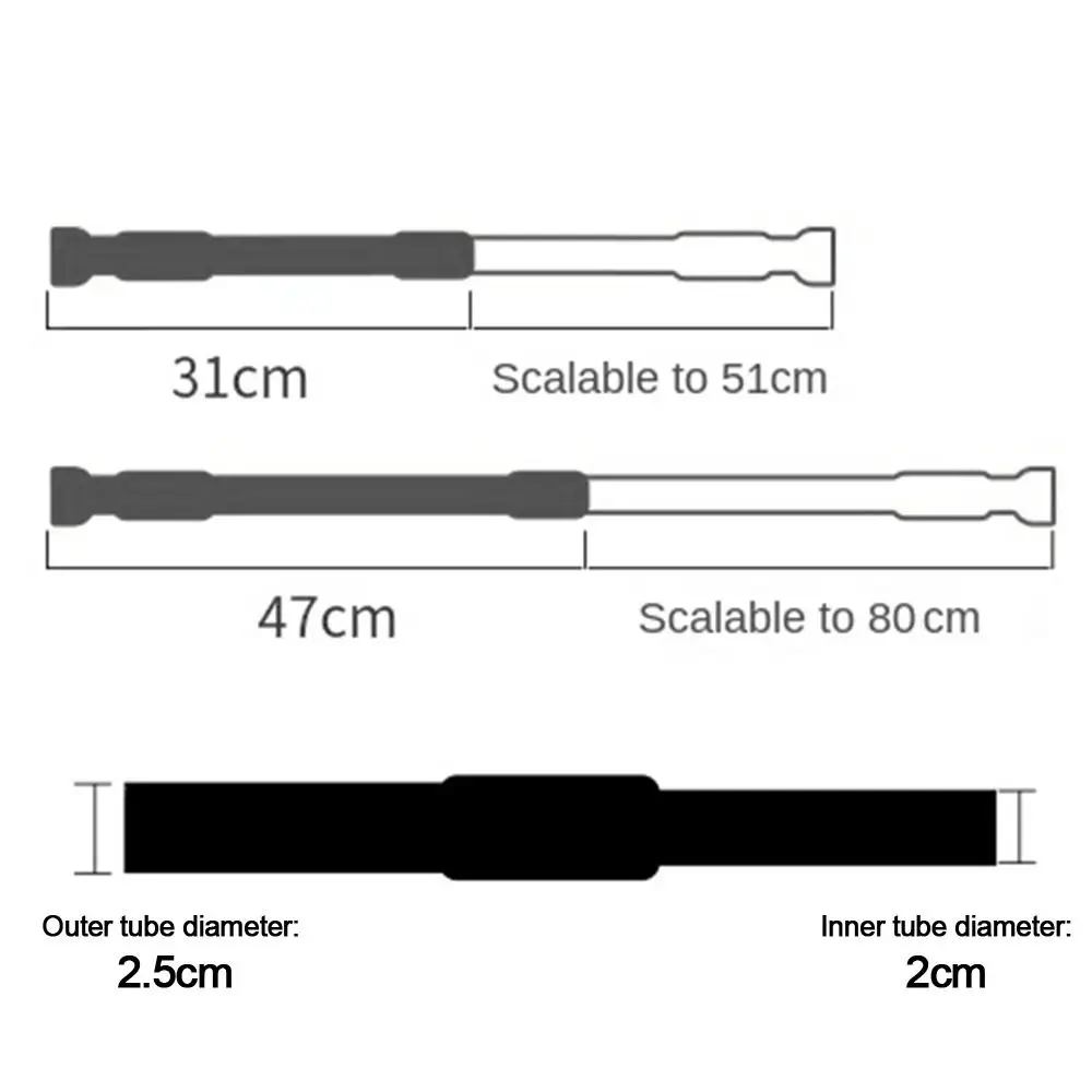 Useful Hanging Rods Extendable Stainless Steel Wardrobe Clothes Rod Adjustable Closet Rail Pole Curtain Telescopic Hanging Rod - Image 6