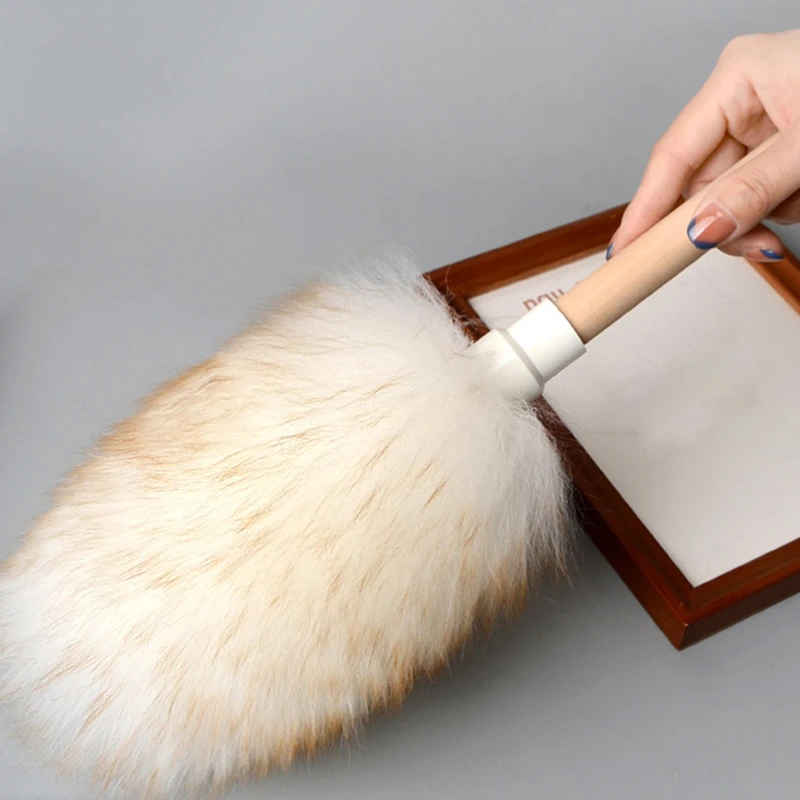 Sofa Non-static Hanging Rope Modern Home Cleaning Wood Handle Furniture Dust Sweeping Car Brush Long Lambswool Duster Soft cleaning duster,telescopic duster brush,microfiber duster brush,wool duster brush,cleaning tool,telescopic dust brush,microfiber dust brush,telescopic dust remover