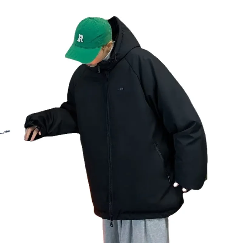 Waterproof Cotton-padded Jacket Retro Hooded Coat Men and Women Cotton-padded Jacket Trench Coat Tide Ins Function Wind Loose.