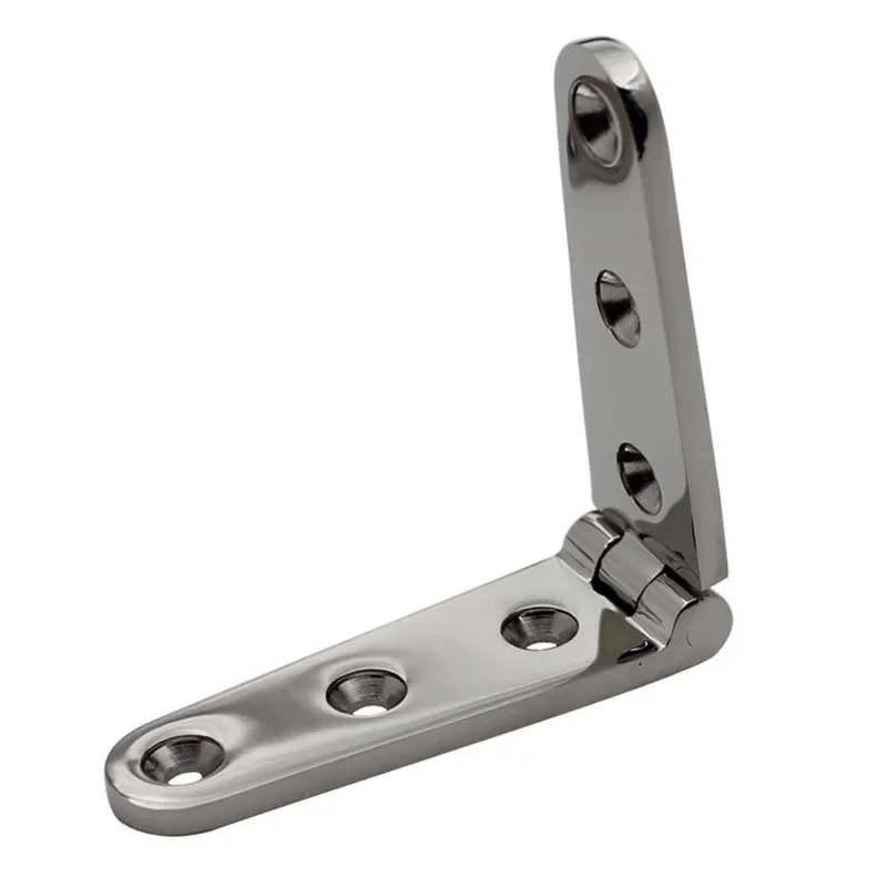 316 Stainless Steel Marine Boat Deck Cast Long Strap Hinge 2pcs / 4Pcs 28x152mm 6 Holes Mirror Polish Hardware Cast Door