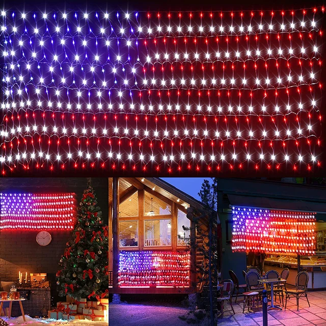 American Flag Christmas Lights