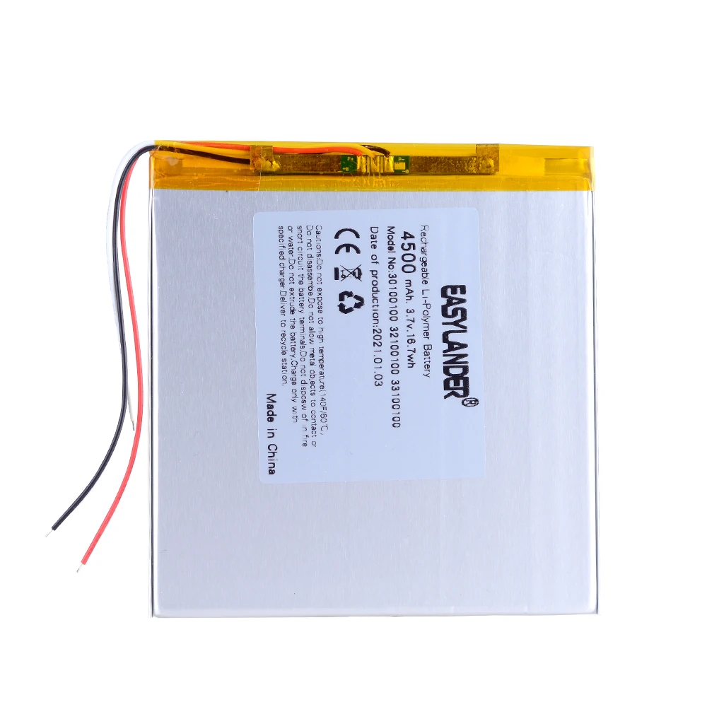 

3 line 30100100 best battery brand 3.7V lithium Tablet polymer battery 30101100 4500MAH mobile power DIY tablet computer