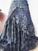 Elegant Lace Asymmetrical Skirt Women Vintage Y2K Boho High Waist Hollow Mesh Patchwork Layered Maxi Skirts Lady Holiday Outfits 2
