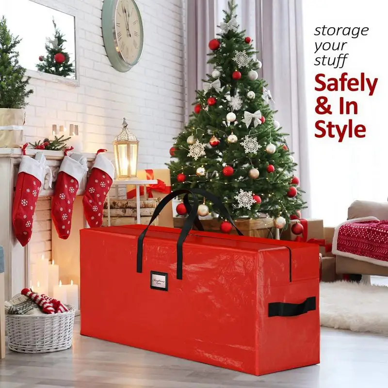 Artificial Christmas Tree Bag Zipper Storage Container For Christmas Tree Christmas Decoration Organizer With Handles For