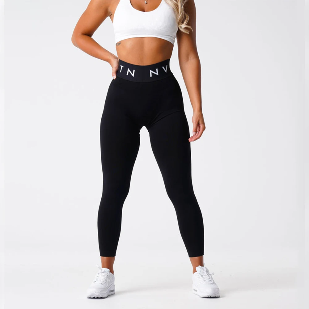 NVGTN Seamless Leggings Black Butt Lifting Leggings High Waisted Tummy Control Workout Yoga Pants NV Seamless Leggings