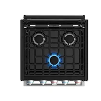 RV 17" Gas Range Oven Stainless Steel 3-Burner Cooktop 2-in-1 Cooking GrillLarge Capacity Sleek Design Easy Clean Durable Road 2