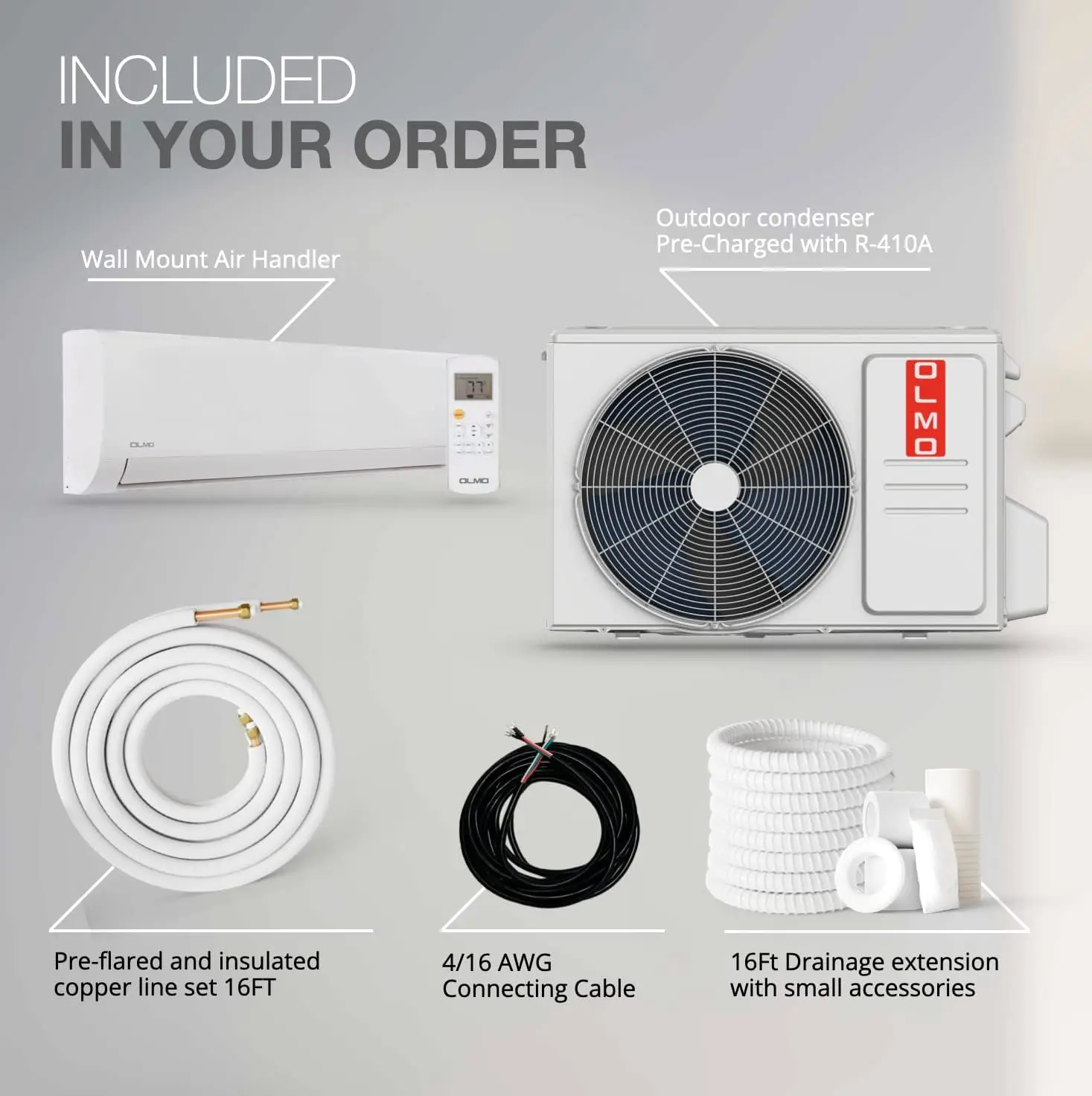 12,000 BTU, 110/120V, 17.4 SEER2, Pre-charged Ductless Mini Split Air Conditioner with Heat Pump Including 16ft Insta