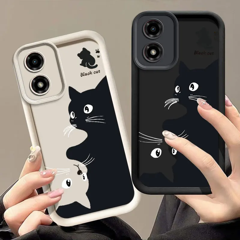 Sleek Black and White Cat Sky Eye Ladder Design Phone Case